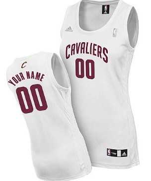 Women's Customized Cleveland Cavaliers White Jersey-0